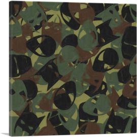 Army Green Camo Camouflage Superhero Pattern-1-Panel-12x12x1.5 Thick