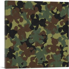 Army Green Camo Camouflage Teddy Bear Pattern-1-Panel-18x18x1.5 Thick