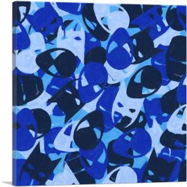 Navy Baby Blue Black Camo Camouflage Superhero Pattern Effect-1-Panel-26x26x.75 Thick