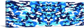 Navy Blue Baby White Teal Camo Panoramic Camouflage Pattern-1-Panel-36x12x1.5 Thick