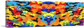 Orange Yellow Blue Green Red Camo Panoramic Camouflage Spot Pattern-1-Panel-60x20x1.5 Thick