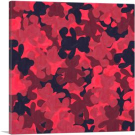 Pink Black Camo Camouflage Teddy Bear Pattern-1-Panel-18x18x1.5 Thick