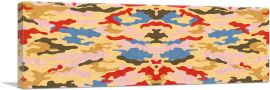 Red Brown Olive Green Pink Camo Panoramic Camouflage Pattern-1-Panel-48x16x1.5 Thick