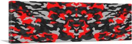 Red Dark Gray Black Camo Panoramic Camouflage Pattern-1-Panel-48x16x1.5 Thick