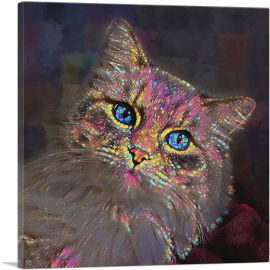 Norwegian Forest Cat Breed Blue Eyes-1-Panel-26x26x.75 Thick