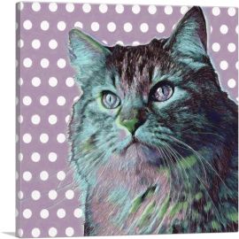 Norwegian Forest Cat Breed Dots-1-Panel-26x26x.75 Thick