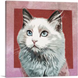 Ojos Azules Cat Breed Red-1-Panel-12x12x1.5 Thick