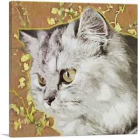 Persian Cat Breed Orange-1-Panel-18x18x1.5 Thick