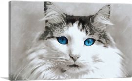 Ragdoll Cat Breed Blue Eyes-1-Panel-18x12x1.5 Thick