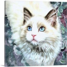 Ragdoll Cat Breed Glamour-1-Panel-12x12x1.5 Thick