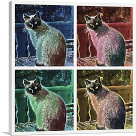 Siamese Cat Breed Collage-1-Panel-12x12x1.5 Thick