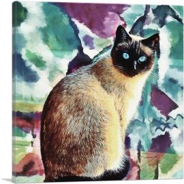 Siamese Cat Breed Colors-1-Panel-18x18x1.5 Thick