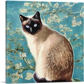 Siamese Cat Breed Teal-1-Panel-18x18x1.5 Thick