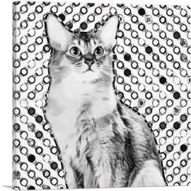 Somali Cat Breed Dots-1-Panel-18x18x1.5 Thick