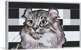 American Curl Cat Breed Geometric-1-Panel-18x12x1.5 Thick