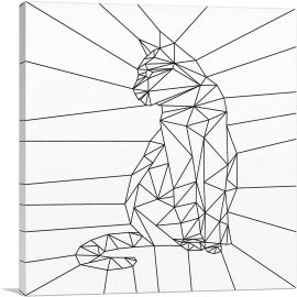 Geometric Cat Line-1-Panel-36x36x1.5 Thick