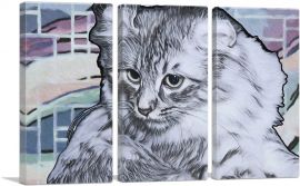 American Curl Cat Breed Light-3-Panels-90x60x1.5 Thick