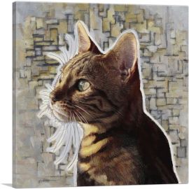 Bengal Cat Breed Thinking-1-Panel-12x12x1.5 Thick