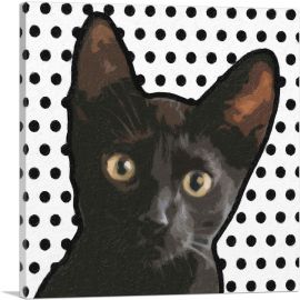 Bombay Cat Breed Dots-1-Panel-12x12x1.5 Thick