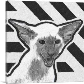 Devon Rex Cat Breed Stripes-1-Panel-18x18x1.5 Thick