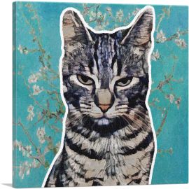 Egyptian Mau Cat Breed Teal-1-Panel-18x18x1.5 Thick