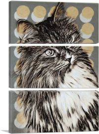 Maine Coon Cat Breed-3-Panels-90x60x1.5 Thick