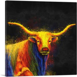 Texas Longhorn Bull Cattle-1-Panel-26x26x.75 Thick