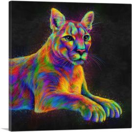 Cougar Colorful Animal-1-Panel-12x12x1.5 Thick