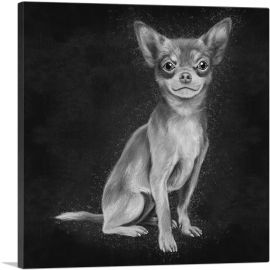 Chihuahua Mexican Dog Black White-1-Panel-36x36x1.5 Thick
