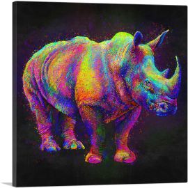 Black Rhinoceros Rhino Africa-1-Panel-36x36x1.5 Thick