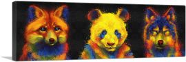 Fox Panda Wolf Animal-1-Panel-48x16x1.5 Thick