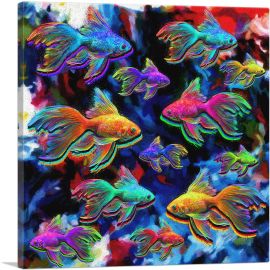 Goldfish Freshwater Aquarium Fish Square-1-Panel-12x12x1.5 Thick