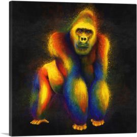 Gorilla Silverback Africa Eastern Western Ape Monkey-1-Panel-36x36x1.5 Thick