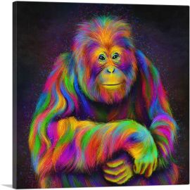 Orangutan Bornean Rainforest Ape Monkey-1-Panel-26x26x.75 Thick