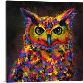 Owl Nocturnal Bird of Prey Barn-1-Panel-12x12x1.5 Thick