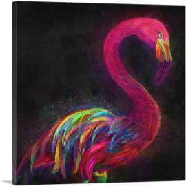 Pink Flamingo Animal-1-Panel-26x26x.75 Thick