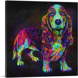 Basset Hound Dog-1-Panel-18x18x1.5 Thick