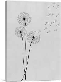 Dandelion Gray Black Vertical Rectangle