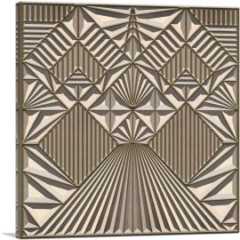Art Deco Brown Design on Tan-1-Panel-18x18x1.5 Thick