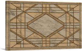 Art Deco Brown Tan Geometric Design-1-Panel-40x26x1.5 Thick