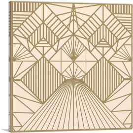 Art Deco Geometric Beige Lines Squares