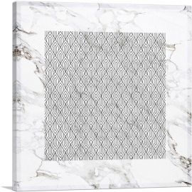 Art Deco Geometric Diamond Design on White-1-Panel-12x12x1.5 Thick