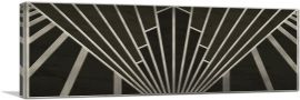 Art Deco Geometric Gray Black Panoramic-1-Panel-48x16x1.5 Thick