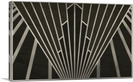 Art Deco Geometric Gray Black-1-Panel-18x12x1.5 Thick