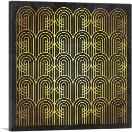 Art Deco Geometric Yellow Design-1-Panel-36x36x1.5 Thick