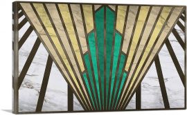 Art Deco Geometric Yellow Green Black-1-Panel-60x40x1.5 Thick