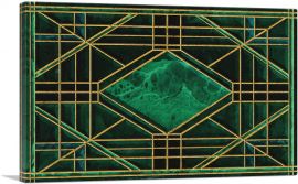Art Deco Jade-Green Design on Black-1-Panel-26x18x1.5 Thick
