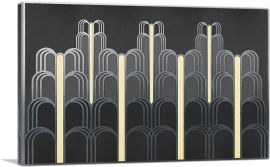 Art Deco Tan Black Gray Design-1-Panel-12x8x.75 Thick