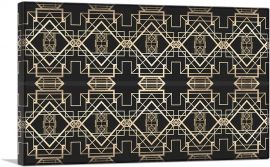 Art Deco Tan Design on Black-1-Panel-18x12x1.5 Thick