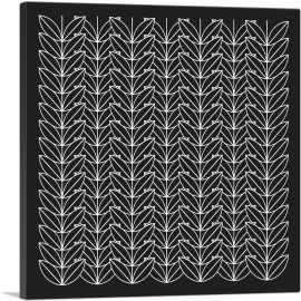 Art Deco White Shapes on Black Square-1-Panel-26x26x.75 Thick